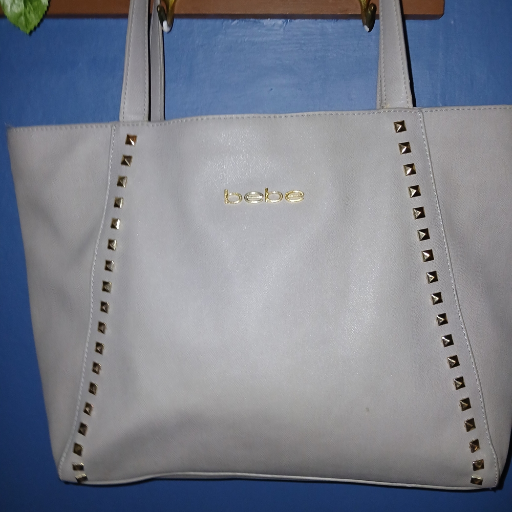 Bebe Gray Studded Tote Bag